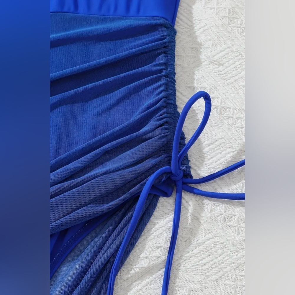 Elegant Blue Women's Swim Dress - Picture 8 of 12